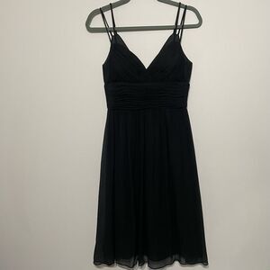 OC by OC Size 4 Black Silk Babydoll Midi Dress Chiffon Whimsigoth Fairy